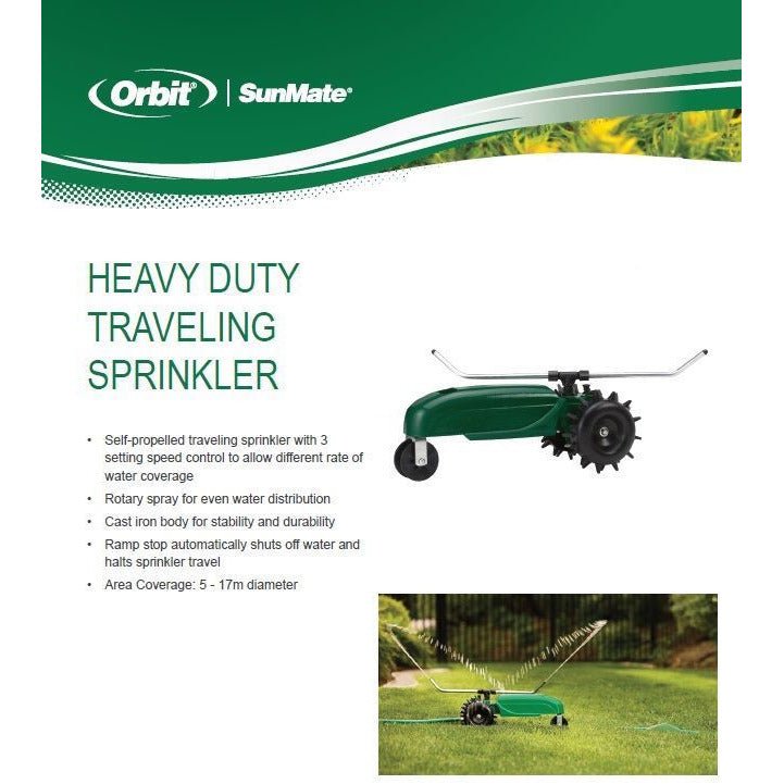 Orbit Metal Heavy Duty Travelling Tractor Sprinkler 96322 - Hose Factory
