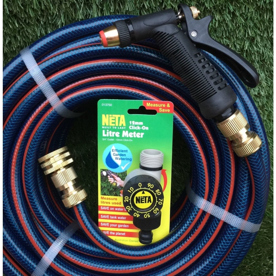 OZFLEX 12mm - 1/2" Garden Hose with Brass Fittings & Trigger Gun FREE METER LITRE VALUED AT $24.95