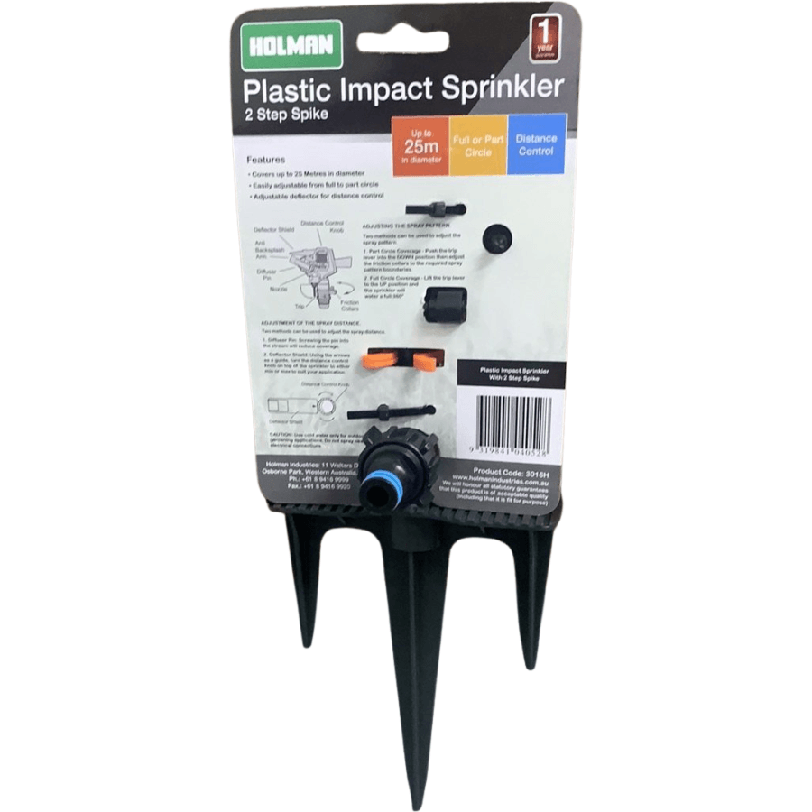 Plastic Impact Sprinkler on 2 Step Spike 12mm Clearance Sale - Hose Factory