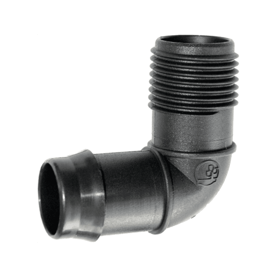 Poly Barbed Threaded Elbow (Available in Various Sizes) - Hose Factory
