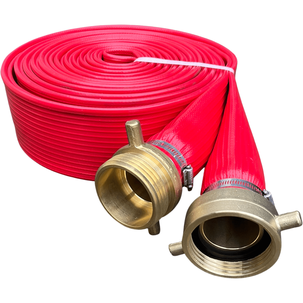 Rapier Heavy Duty Red Layflat Fire Hose with CFA Male &amp; Female Set - Hose Factory