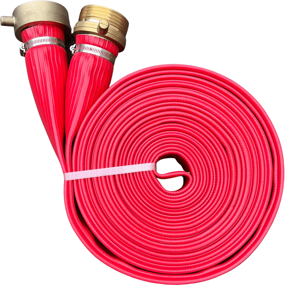 Rapier Heavy Duty Red Layflat Fire Hose with MFB Male & Female Set - Hose Factory