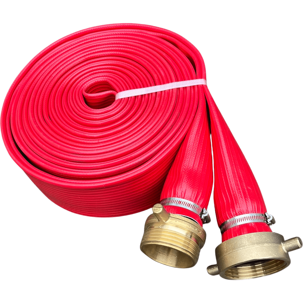 Rapier Heavy Duty Red Layflat Fire Hose with MFB Male & Female Set - Hose Factory