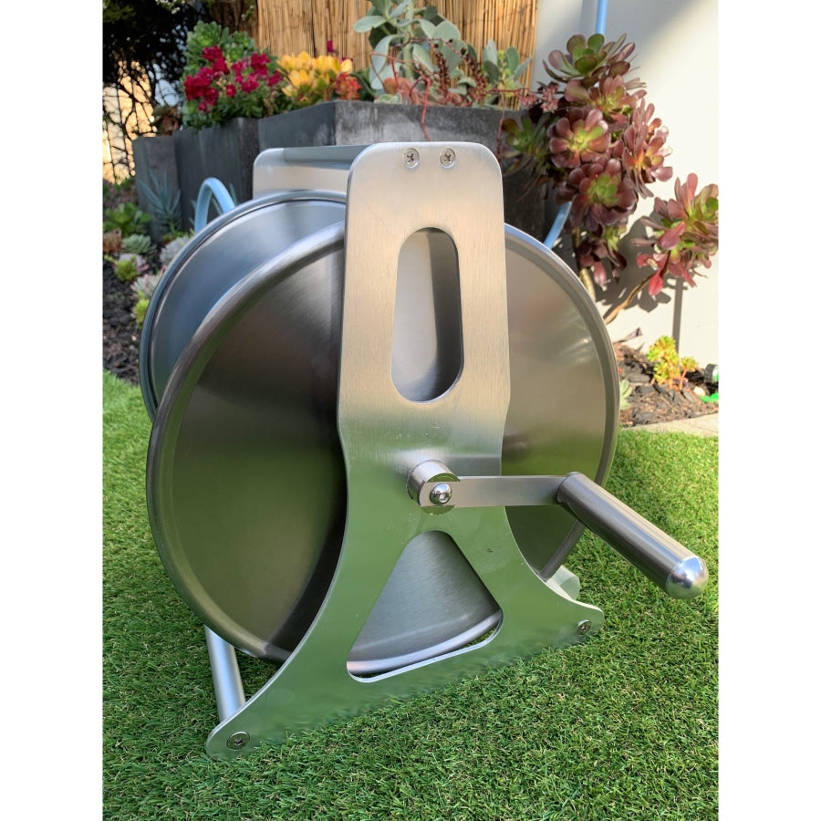 ZORRO Stainless Steel Hose & Reel Bundle with 20M Drinking Water Hose, Brass Fittings & Extension Hose