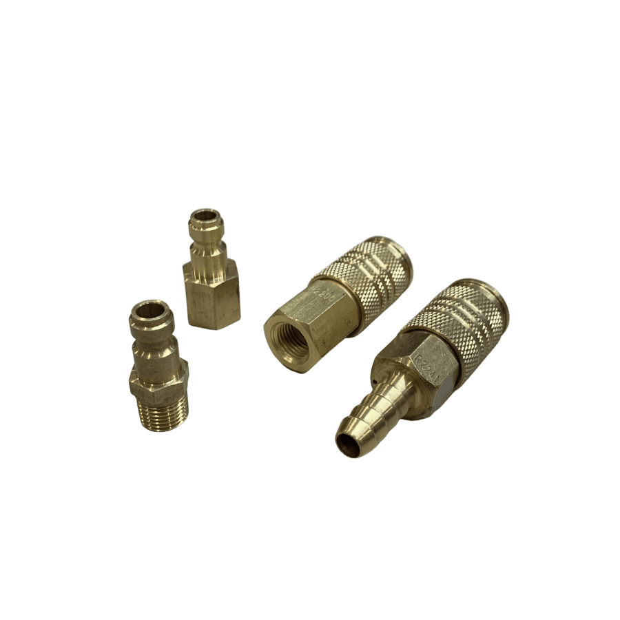 Ryco 200 S Style One Touch Air Fittings 10mm Barb / 1/4" BSP (4 Piece set) - Hose Factory