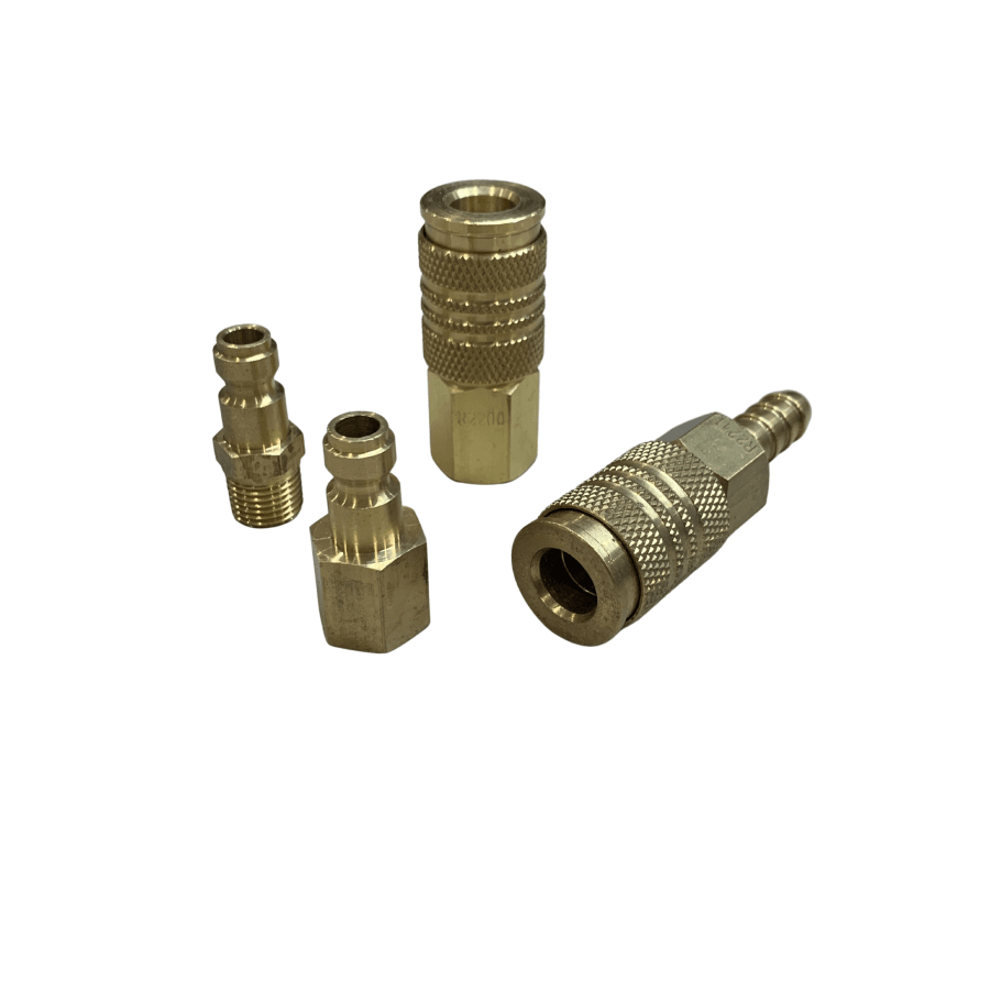 Ryco 200 S Style One Touch Air Fittings 10mm Barb / 1/4" BSP (4 Piece set) - Hose Factory