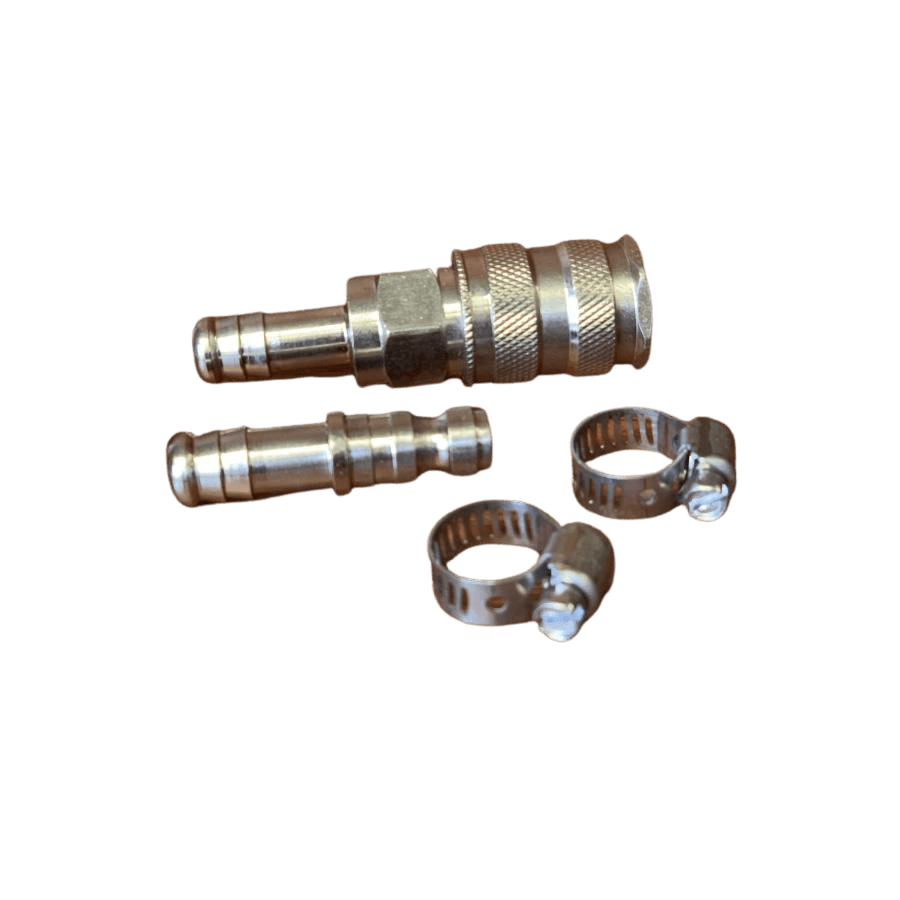 Ryco Style One Touch Coupler and Male Adaptor 10mm Barb with SS Clamps - Hose Factory
