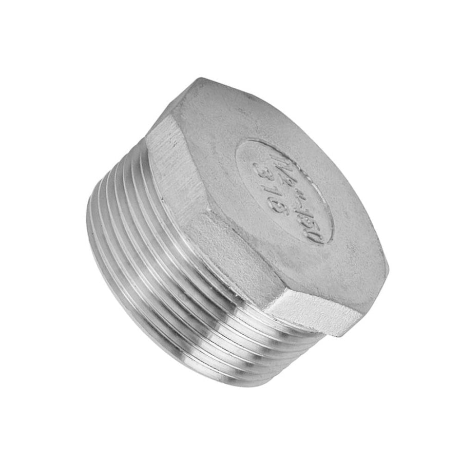 Stainless Steel 316 Male Thread Hex Plug BSP - Hose Factory
