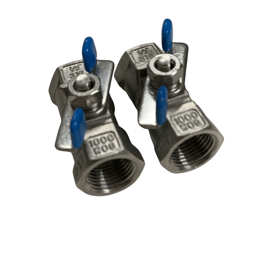 Stainless Steel Ball Valve Tap 1/2” (QTY 2) - Hose Factory