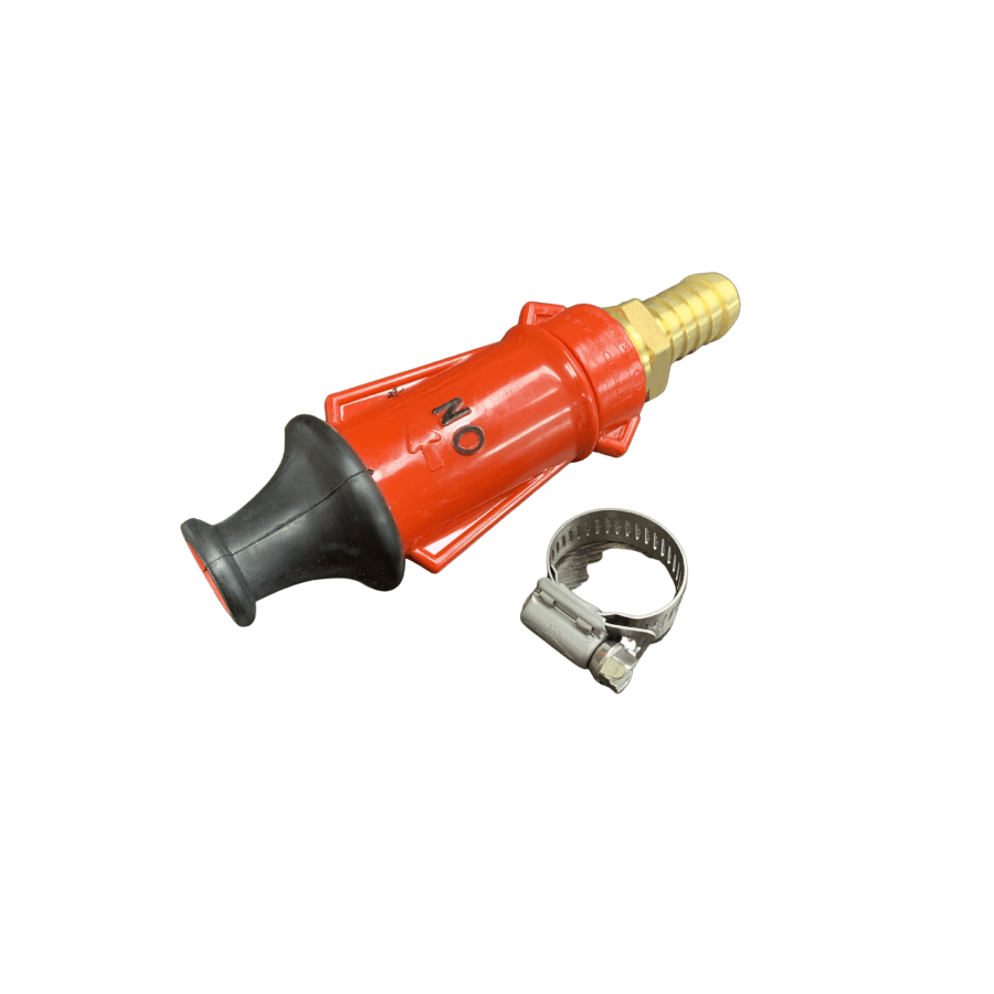 TRUDESIGN Red Hose Reel Fire Nozzle Brass Director & Clamp - Hose Factory
