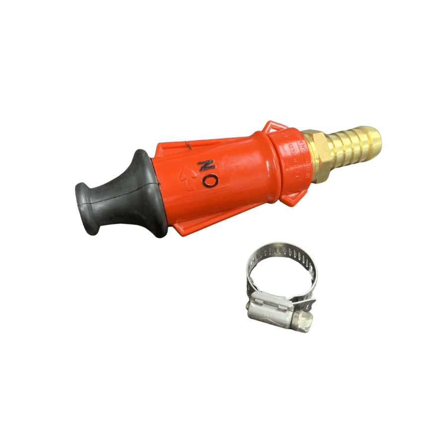 TRUDESIGN Red Hose Reel Fire Nozzle Brass Director & Clamp - Hose Factory