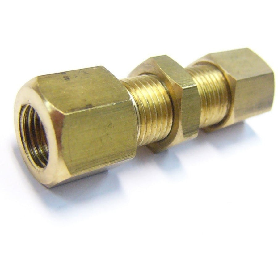 Brass Female Tube 1/4&quot; X 1/8&quot; Bulkhead Union Compression &amp; Tube Fitting 