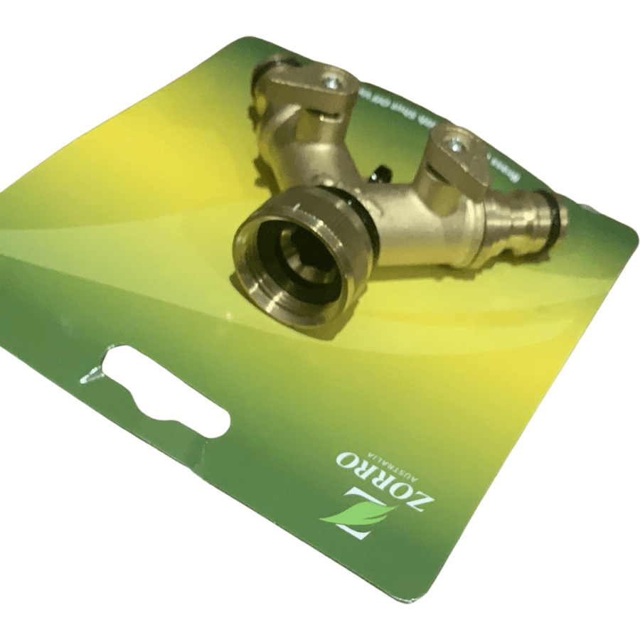 ZORRO Brass 2 Way Tap 3/4" Tap 1/2" Male Snap on - Hose Factory