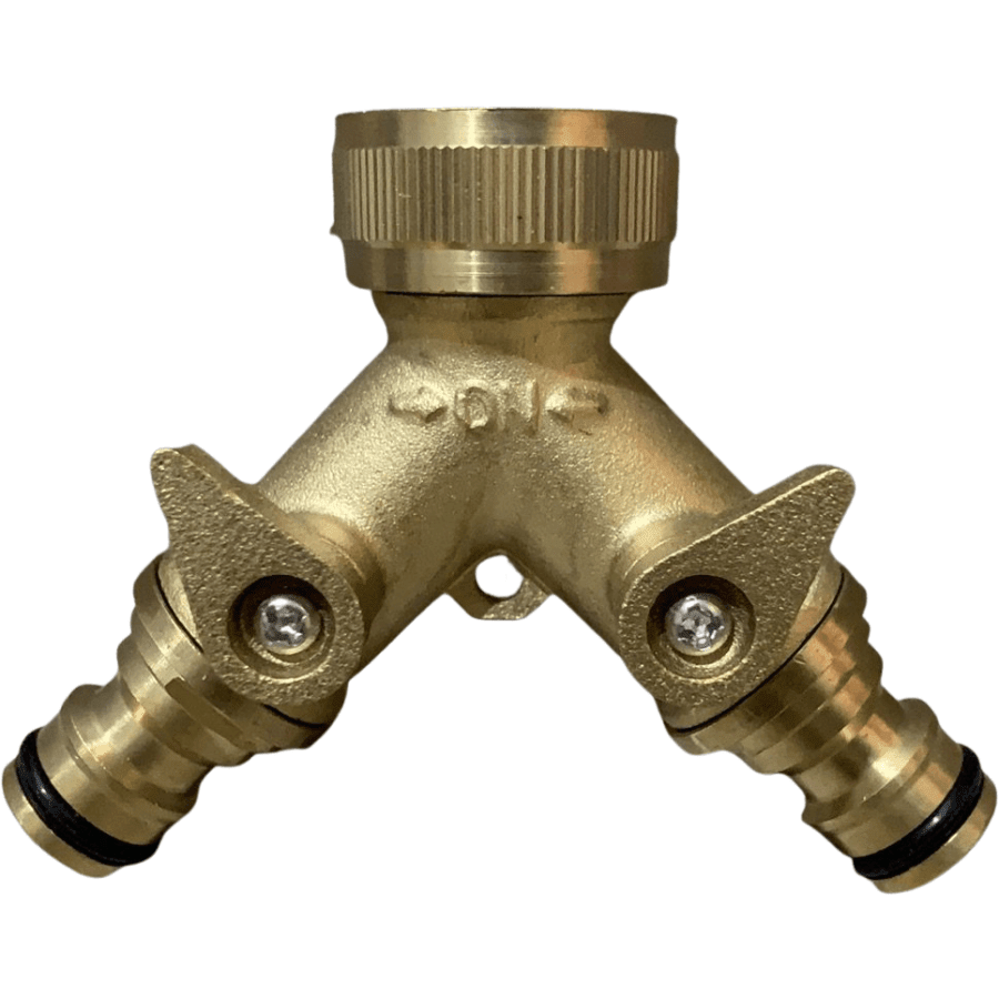 ZORRO Brass 2 Way Tap 3/4" Tap 1/2" Male Snap on - Hose Factory