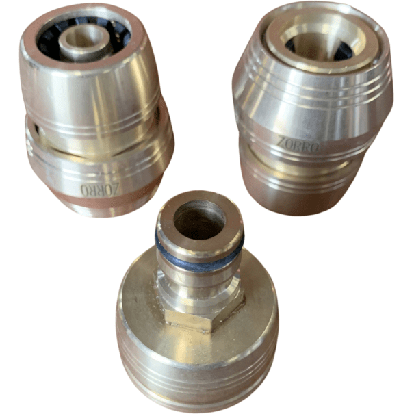 ZORRO Brass 3 Piece Hose Fittings 12mm - Hose Factory