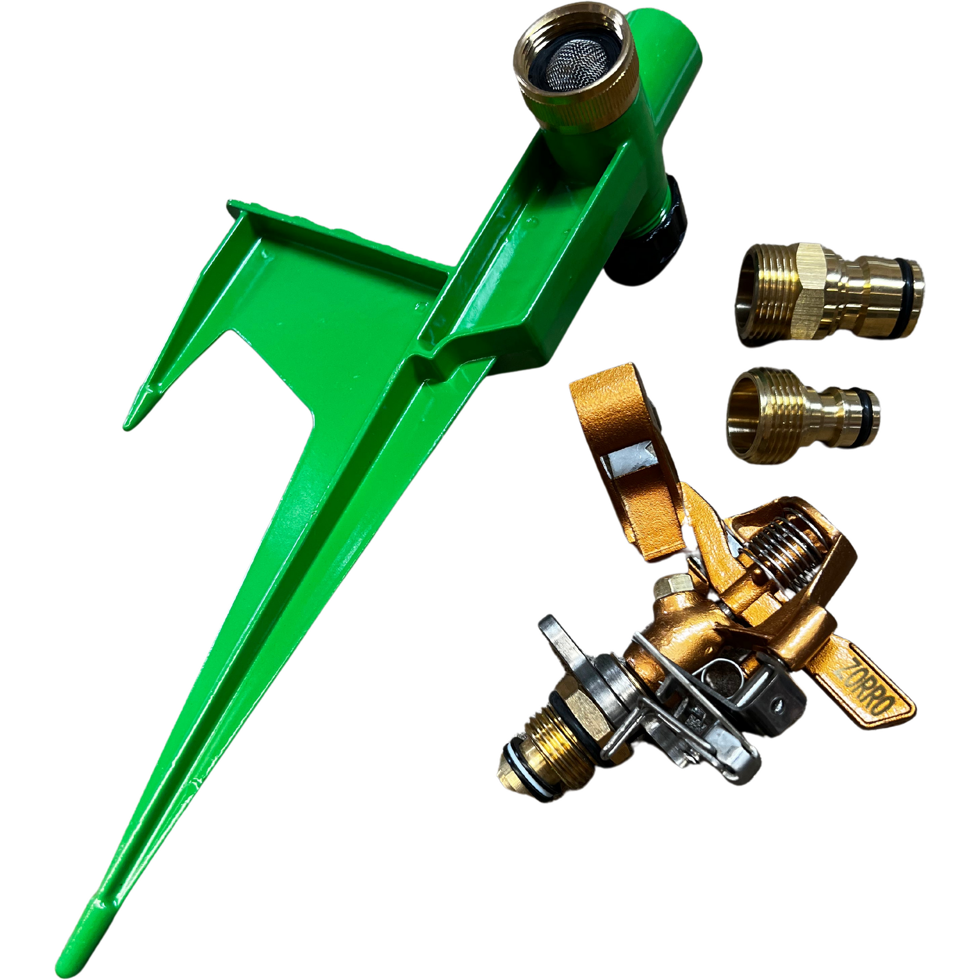 ZORRO Brass Impact Sprinkler with Heavy-Duty Step Spike