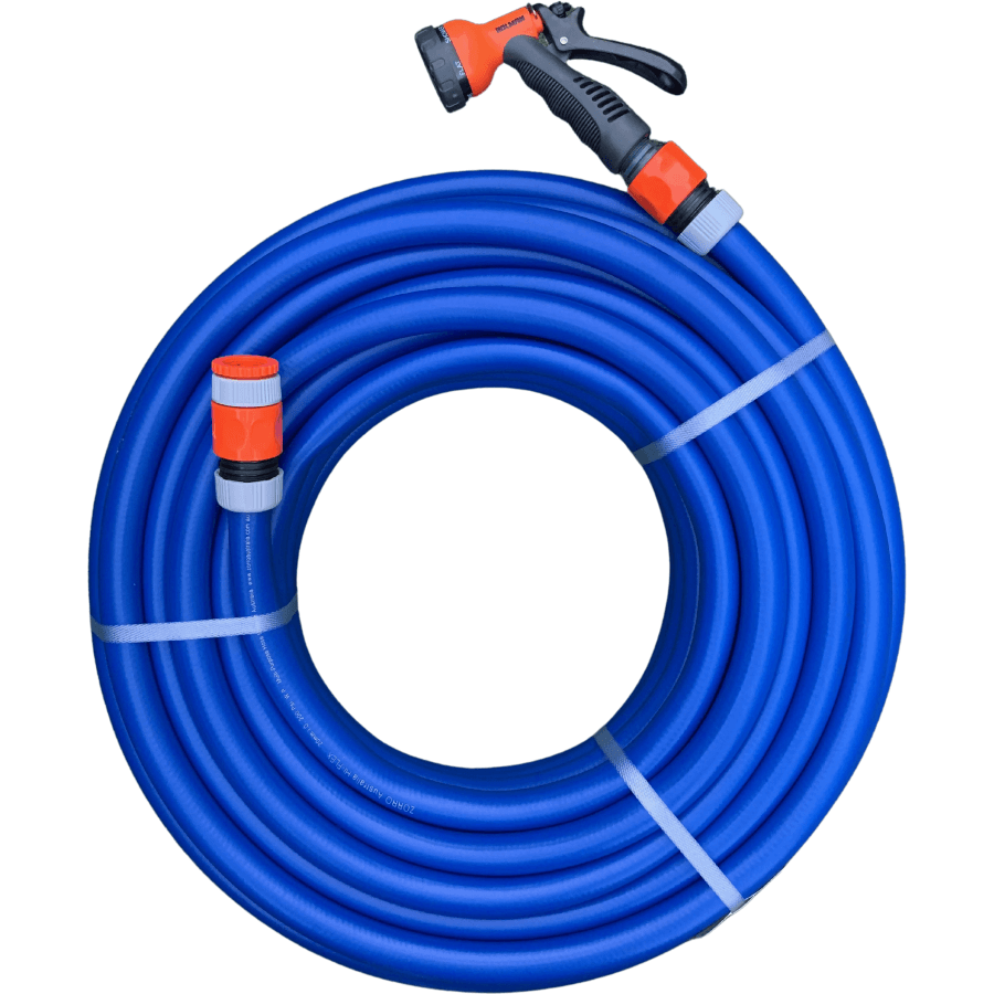 ZORRO Hi-Flex Extreamly Flexible Garden Hose with Plastic 6 Pattern Trigger Set