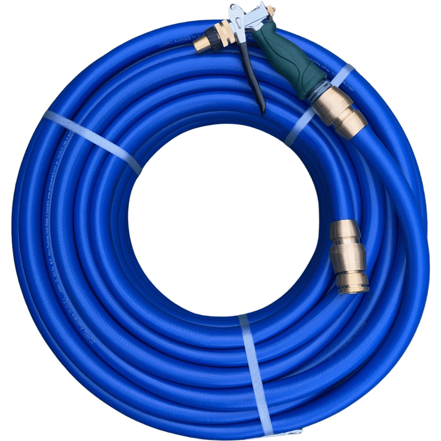 Zorro Hi-Flex Extreamly Flexible Garden Hose With Ryset Adjustable Trigger Set 12Mm / 10Mt Hoses