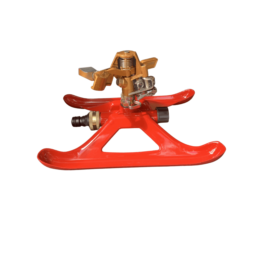 Zorro Impulse Brass Rotating Sprinkler with Heavy Duty Metal Base - Hose Factory