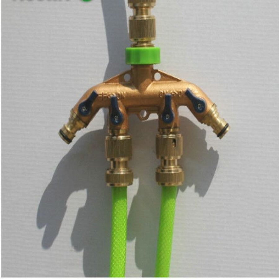 Zorro 4 Way Brass Tap with 12MM / 1/2" Snap on male Connection